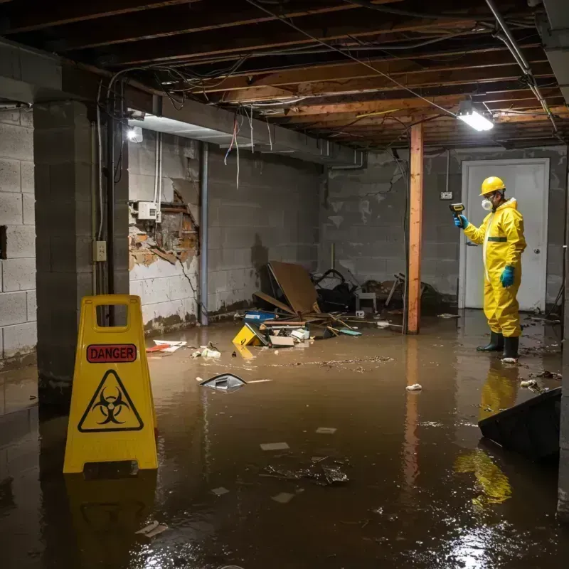 Flooded Basement Electrical Hazard in Alton, IL Property